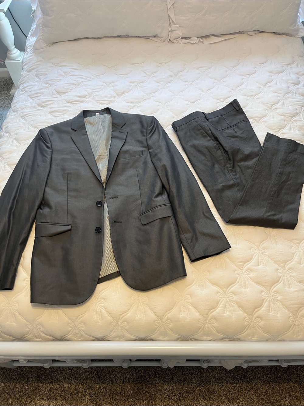 Express Men's Extra Slim Grey Suit